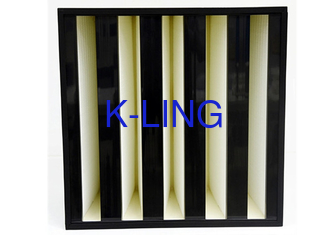 Papier filtre compact de fibre de verre en forme de boîte avec le filtre en plastique de banque de la ventilation V de cadre