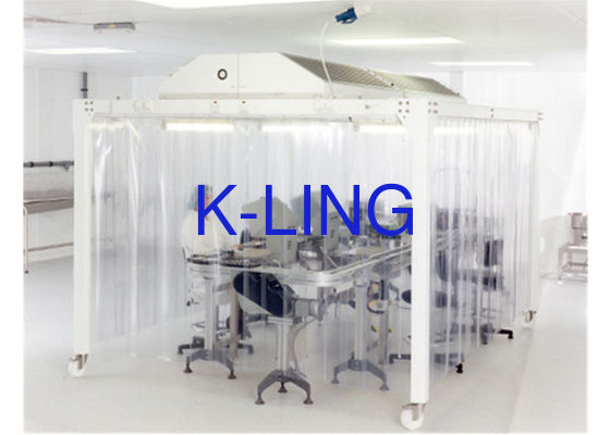 Salle blanche modulaire à paroi souple avec ventilateur EBM avec cadre en acier inoxydable pour utilisation en hôpital et laboratoire de classe 10000