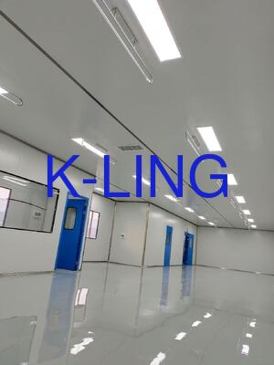Salle blanche modulaire avec un niveau de bruit inférieur à 65 dB et une lumière de purification supérieure à 300 lux pour les normes de classe 1000/ISO5/ISO6/ISO7