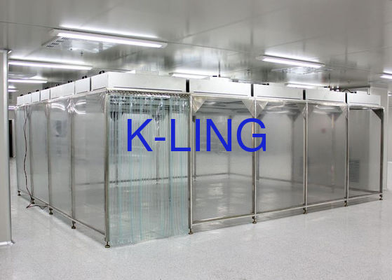 Salle blanche mobile à parois souples avec une propreté de classe 100-10000 et 2 ans de garantie pour l'industrie microélectronique