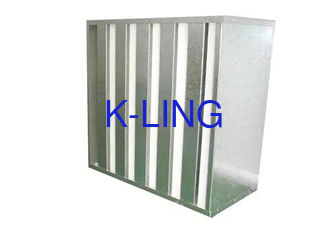 Le filtre à air de banque de H14 V grande capacité de la poussière a galvanisé/cadre acier inoxydable