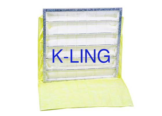 Filtre à air de poche résistant à l'humidité cadre en alliage d'acier galvanisé en aluminium pour systèmes CVC