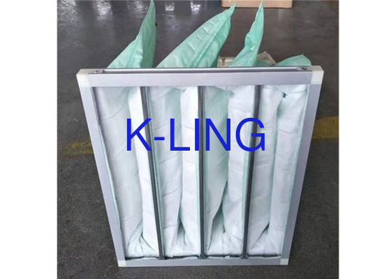 Filtre à air de poche en alliage d'aluminium à 80% d'humidité en fibres synthétiques avec cadre en acier galvanisé