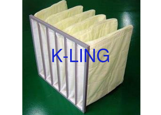 Filtre à poche en fibres synthétiques résistant à l'humidité avec cadre en alliage d'aluminium