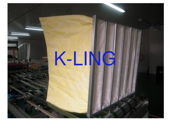 Filtre à air de poche à 80% d'humidité en fibre synthétique cadre en acier galvanisé 50 Pa Pression initiale