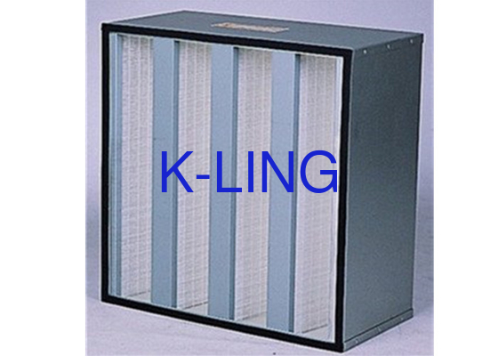 Capacité de poussière V Filtre de banque avec joints de fibre de verre EVA moyens Classes de filtration H10-H14