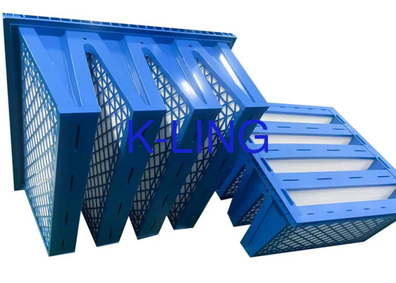 Filtre à base de plastique en V avec une efficacité de filtration élevée de 99,9% et une capacité de retenue de poussière de 200 à 2400 g/m2