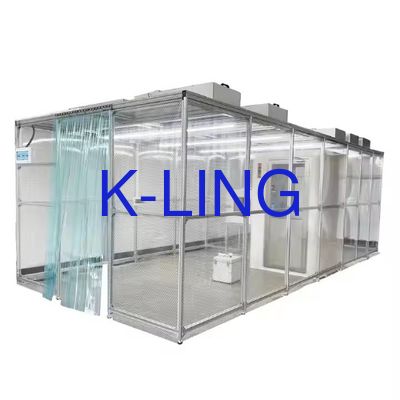 Salle blanche à paroi douce avec cadre en acier revêtu de poudre de classe 10-10000 et niveau sonore inférieur à 65 dB