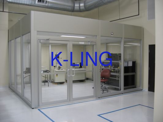Salle blanche à paroi dure avec filtre HEPA Système de filtration de l'air Porte ignifugée et fenêtre en verre organique à double couche sous vide
