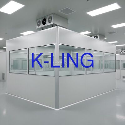 Salle blanche modulaire avec filtre HEPA 99,99 % à 0,3UM et indice de purification ISO5/6/7/8 avec éclairage LED intégré