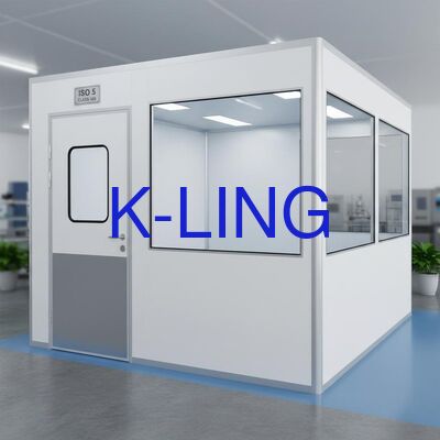 Salle blanche modulaire de classe ISO 5 100 avec porte ignifuge et fenêtre en verre sous vide à double couche