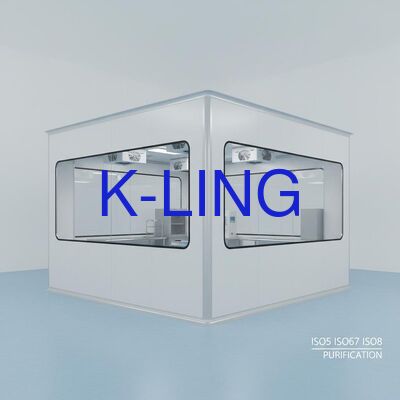 Salle blanche modulaire à parois rigides avec fenêtre en verre organique sous vide à double couche et panneau sandwich en laine de roche magnésium-verre pour purification ISO5 ISO6 ISO7 ISO8