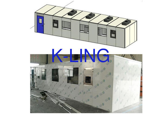Salle Blanche Modulaire avec Filtre HEPA et Préfiltre, Panneau Sandwich Laine de Roche Magnésium Verre 50mm, et Grade de Purification ISO5 à ISO8