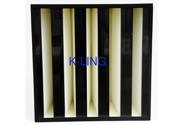 Papier filtre compact de fibre de verre en forme de boîte avec le filtre en plastique de banque de la ventilation V de cadre