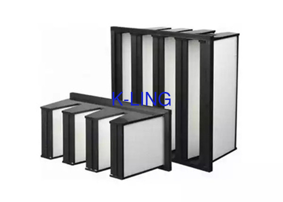 Paquet compact du filtre F6 4 de banque du cadre V de plastique de fibre de verre pour de grands systèmes de circulation d'air