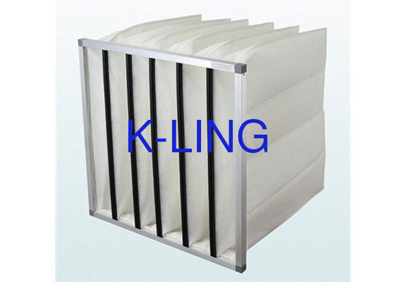 Efficacité Filtre à sacs en fibres synthétiques Filtre à air à sacs avec cadre en alliage d'aluminium