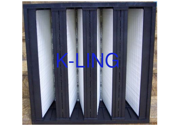 Capacité de poussière Filtre en fibre de verre V Banque avec EVA Gasket Media en fibre de verre 18 m2