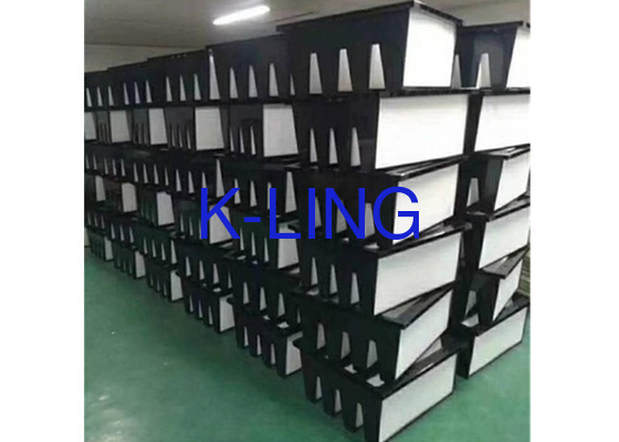 Capacité de poussière Filtre à air en fibre de verre V Banque de qualité F7-F9 Pour les applications à température 80 °C