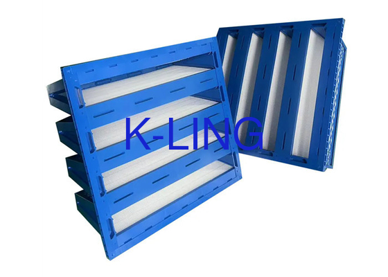 Filtre à base de plastique en V avec une efficacité de filtration élevée de 99,9% et une capacité de retenue de poussière de 200 à 2400 g/m2