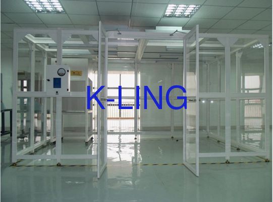 Système de salle blanche modulaire avec éclairage LED intégré ISO5 ISO6 ISO7 ISO8 Niveau de purification et matériau de sol en PVC