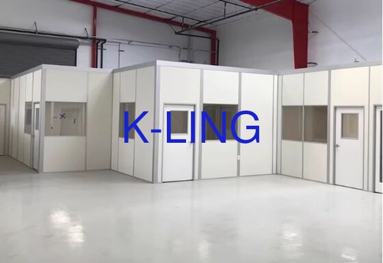 Salle blanche autoportante ou murale à parois rigides avec ventilation à décharge extérieure à 100 % offrant une gestion supérieure de l'air