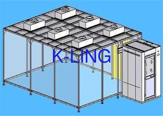 Salle blanche à parois souples sans poussière de classe 100 000 avec FFU pour solutions de salle blanche modulaires