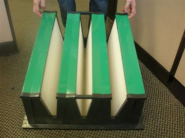 Filtre à air en plastique de banque du cadre V de MERV 16 lavables pour le système de la CAHT de climatiseur
